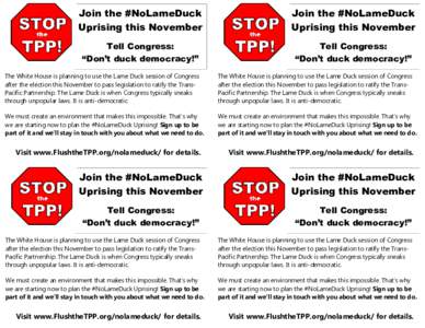 Join the #NoLameDuck Uprising this November Join the #NoLameDuck Uprising this November