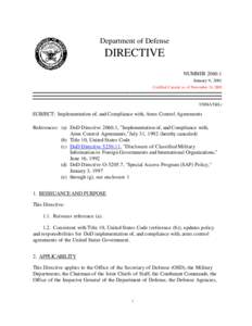DoD Directive[removed], January 9, 2001; Certified Current as of November 24, 2203