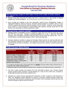 Microsoft Word - Fact Sheet - GAs Medical Schools 2006.doc