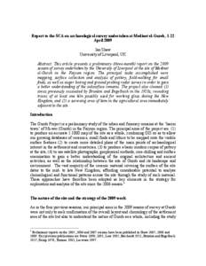 Report to the SCA on archaeological survey undertaken at Medinet el-Gurob, 1-22 April 2009 Ian Shaw University of Liverpool, UK Abstract: This article presents a preliminary (three-month) report on the 2009 season of sur