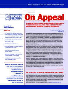 Bar Association for the Third Federal Circuit  On Appeal U.S. Supreme Court’s Mohawk Decision Overrules Third Circuit’s Ford Decision, Ending Collateral Order Doctrine Appeals Of Discovery Orders Implicating Attorney
