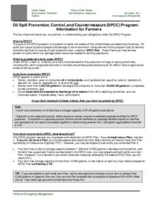 Oil Spill Prevention, Control, and Countermeasure (SPCC) Program: Information for Farmers
