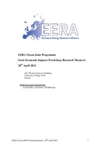 EERA-Ocean RT6 SocioEconmic Impact Workshop Apr12 Report