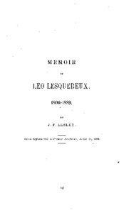 MEMOIR  LEO LESQDEREUX.