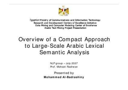 Microsoft PowerPoint - Arabic Lexical Semantics_presentation#2_Ver1.5.ppt