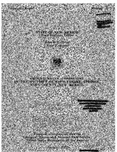 GROUND-WATER CONDITIeNS IN THE VICINITY OF RATTLESNAKE SPRINGS, EDDY COUNTY, NEW MEXICO STATE I ER LlBRP\RY
