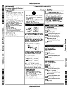 Vote Both Sides Clark County, Washington Precinct SAMPLE Sample Ballot12002590100094