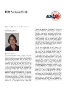 ESTP Newsletter_Spring 2015_RK