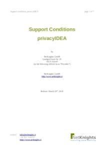 Support conditions privacyIDEA  page 1 of 7 Support Conditions privacyIDEA