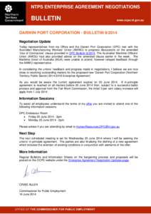 NTPS ENTERPRISE AGREEMENT NEGOTIATIONS  BULLETIN www.ocpe.nt.gov.au