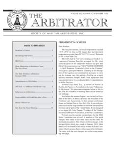 THE  VOLUME 41 | NUMBER 4 | NOVEMBER 2010 ARBITRATOR