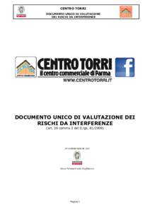 CENTRO TORRI DOCUMENTO UNICO DI VALUTAZIONE DEI RISCHI DA INTERFERENZE DOCUMENTO UNICO DI VALUTAZIONE DEI RISCHI DA INTERFERENZE