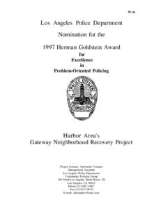 [removed]Los Angeles Police Department Nomination for the 1997 Herman Goldstein Award for