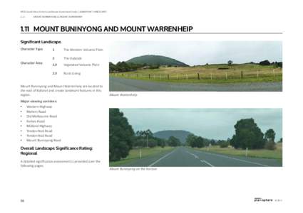 DPCD South West Victoria Landscape Assessment Study | Significant landscapes 1.11 Mount bunninyong & mount warrenheip  1.11	 Mount Buninyong and Mount Warrenheip