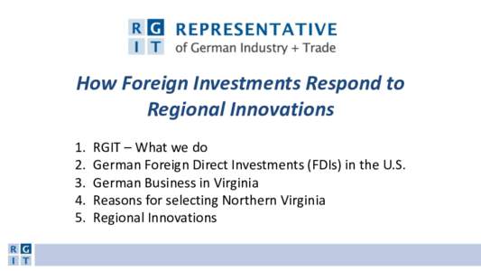 How Foreign Investments Respond to Regional Innovations.