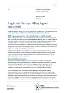 Sida | 1 Till: Strålsäkerhetsmyndigheten Ärendenr. SSM2014-1921