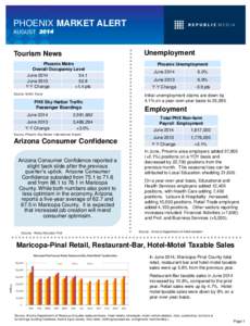 PHOENIX MARKET ALERT AUGUST 2014 Unemployment  Tourism News