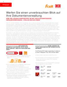 1  Whitepaper Werfen Sie einen unverbrauchten Blick auf Ihre Dokumentenverwaltung