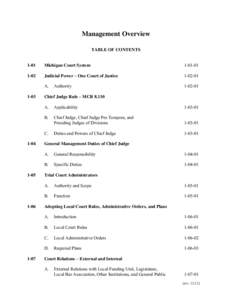 Management Overview TABLE OF CONTENTS[removed]Michigan Court System