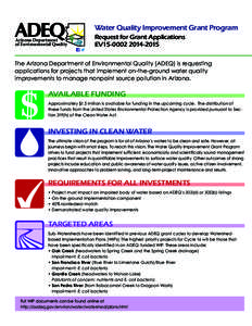 Water Quality Improvement Grant Program Arizona Department of Environmental Quality Facebook “f ” Logo