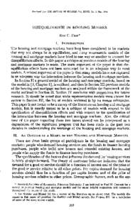 DISEQUILIBRIUM  IN HOUSING MODELS RAY C. FAIR* I.