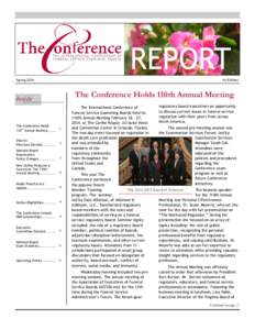 REPORT Spring 2014 1st Edition  The Conference Holds 110th Annual Meeting