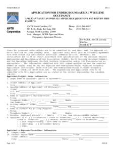 NCRR FORM 210  HN-11 APPLICATION FOR UNDERGROUND/AERIAL WIRELINE OCCUPANCY