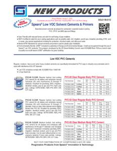 NEW PRODUCTS Prices Effective January 1, 2012. Supersedes previous Price Schedules, including SSBList Price Catalog. SOLV-1B-0112