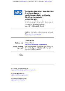 Downloaded from ard.bmj.com on November 7, [removed]Published by group.bmj.com  Immune mediated mechanism