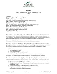 Department of Health  Minutes Scarce Resources and Altered Standards of Care[removed]Attending: