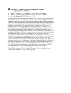 1506 AIRWAY EPITHELIAL TOXICITY OF THE FLAVORING AGENT, 2, 3-PENTANEDIONE. A. F. Hubbs, A. E. Moseley, W. T. Goldsmith, M. C. Jackson, M. L. Kashon, L. A. Battelli, D. Schwegler-Berry, M. P. Goravanahally, D. Frazer, J. 