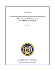 Office of the Clerk of Circuit Court - Carroll County, Maryland
