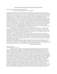 Southern Campaign American Revolution Pension Statements Pension Application of William Dixon W3522 Transcribed and annotated by C. Leon Harris I William Dixon of the County of Pittsylvania in the State of Virginia do he