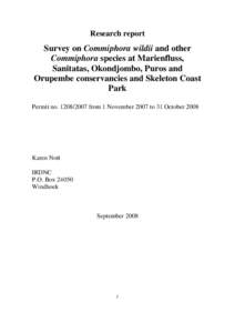 Research report  Survey on Commiphora wildii and other Commiphora species at Marienfluss, Sanitatas, Okondjombo, Puros and Orupembe conservancies and Skeleton Coast