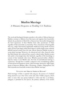 1  Muslim Marriage A Womanist Perspective on Troubling U.S. Traditions Debra Majeed