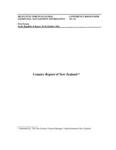 New Zealand Geospatial Office / Spatial data infrastructure / Geospatial analysis / Geography / Land Information New Zealand / Terralink International / Measurement / Information / Geospatial metadata / Geographic information systems / Cartography / Geodesy