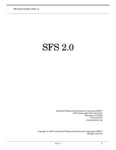 SFS 2.0 Documentation Version 1.0  SFS 2.0