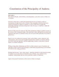 Constitution of the Principality of Andorra