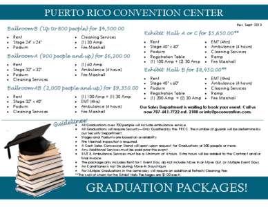 PUERTO RICO CONVENTION CENTER Ballroom B (Up to 800 people) for $4,500.00   