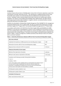 Interim Customer Service Standard – Peter Faust Dam Drinking Water Supply  Introduction SunWater finances the provision of drinking water services from its business operations as part of its commitment to provide commu