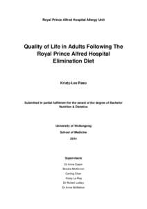 Sensitivities / Diets / Immune system / Immunology / Food intolerance / Quality of life / Elimination diet / Allergy / Irritable bowel syndrome / Medicine / Health / Allergology