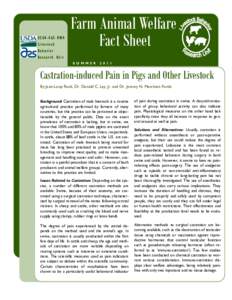 USDA-ARS-MWA Livestock Behavior Farm Animal Welfare Fact Sheet