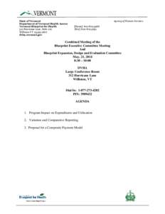 State of Vermont Department of Vermont Health Access Vermont Blueprint for Health 312 Hurricane Lane, Suite 201 Williston VT[removed]dvha.vermont.gov