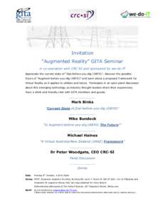 Invitation “Augmented Reality” GITA Seminar in co-operation operation with CRC CRC-SI and sponsored by we-do-IT IT