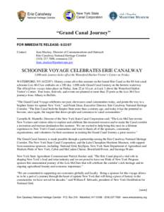 Microsoft Word - PRESS RELEASE- Grand Canal Journey[removed]doc