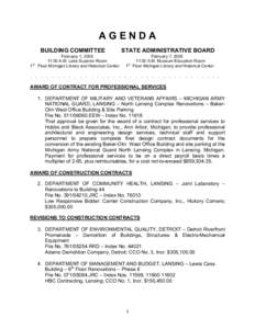 AGENDA BUILDING COMMITTEE 1st February 1, [removed]:00 A.M. Lake Superior Room