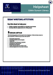 W  Helpsheet Giblin Eunson Library  ESSAY WRITING ATTITUDE