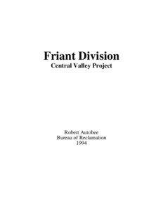 Friant Division Central Valley Project