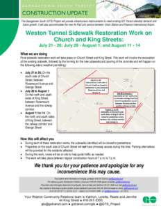 The Georgetown South (GTS) Project will provide infrastructure improvements to meet existing GO Transit ridership demand and future growth