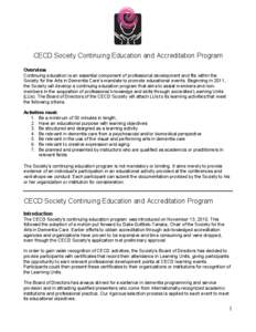 CECD Society Continuing Education and Accreditation